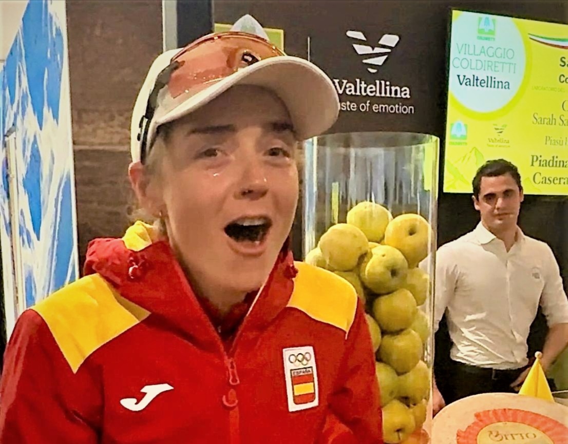 Anita Alonso celebra il bronzo olimpico al Villaggio Coldiretti con piatti tipici