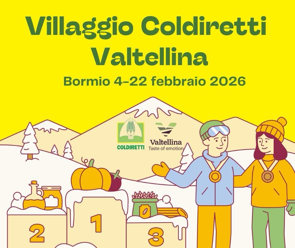 Domani apre il Villaggio Coldiretti a Bormio: il pomeriggio sarà dedicato alla polenta con lo chef Luca Mastromattei