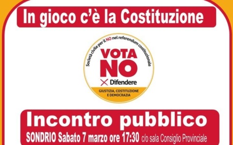Incontro pubblico a Sondrio: il NO al referendum sulla giustizia
