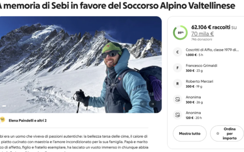 Solidarietà per Sebastiano Erba: raccolti fondi per il soccorso alpino
