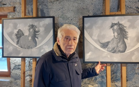 Glicerio Mezzani espone animali e volatili delle montagne